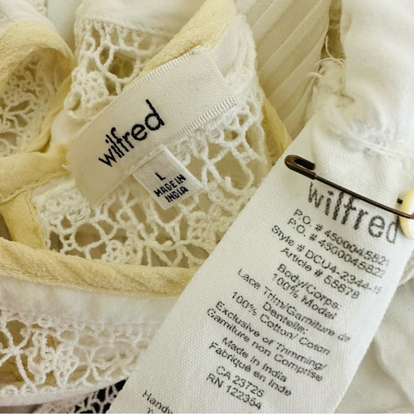 Aritzia Wilfred Beaufort White Lace Hobo Peasant Top Size Large - Picture 15 of 15